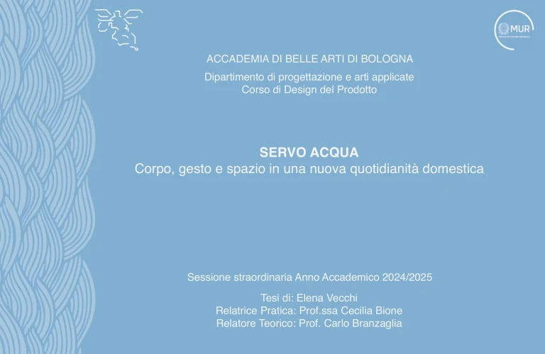 SERVO ACQUA. Corpo, gesto e spazio in una nuova quotidianità domestica