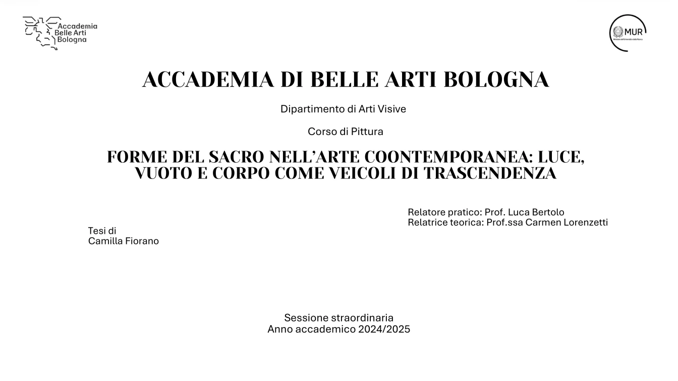 Forme del sacro nell’arte contemporanea: luce, vuoto e corpo come veicoli di trascendenza