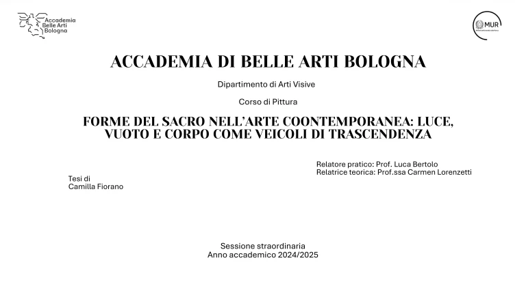 Forme del sacro nell’arte contemporanea: luce, vuoto e corpo come veicoli di trascendenza