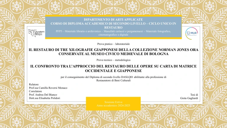 Il confronto tra l'approccio del restauro delle opere su carta di matrice occidentale e giapponese