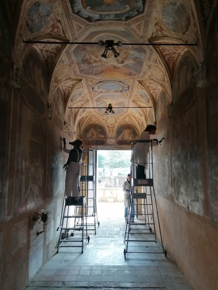 PFP1 Corridoio dipinto della Certosa di San Girolamo di Casara - Bologna sec. XVII